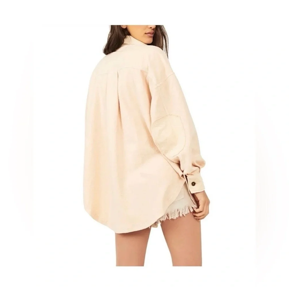 Free People Peach Ruby Shacket - Picture 2 of 5